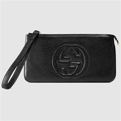 gucci wristlet black|Gucci wristlet on sale.